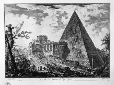 Ansicht des Grabmals von Cajo Cestio von Giovanni Battista Piranesi